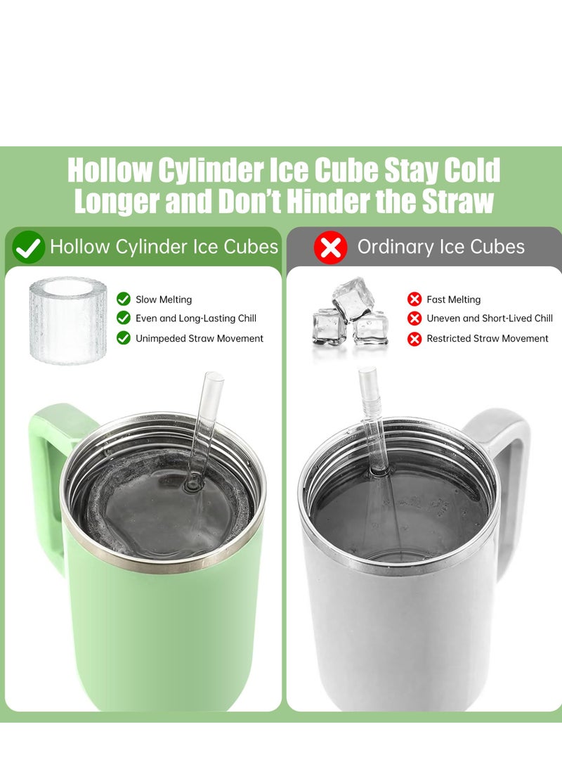 Ice Cube Tray for Stanley Cup Silicone Ice Cube Maker With Lid for 30-40oz Tumbler for Chilling Drinks Coffee Easy Fill and Release Ice Maker BPA Free (Green) - Image 4