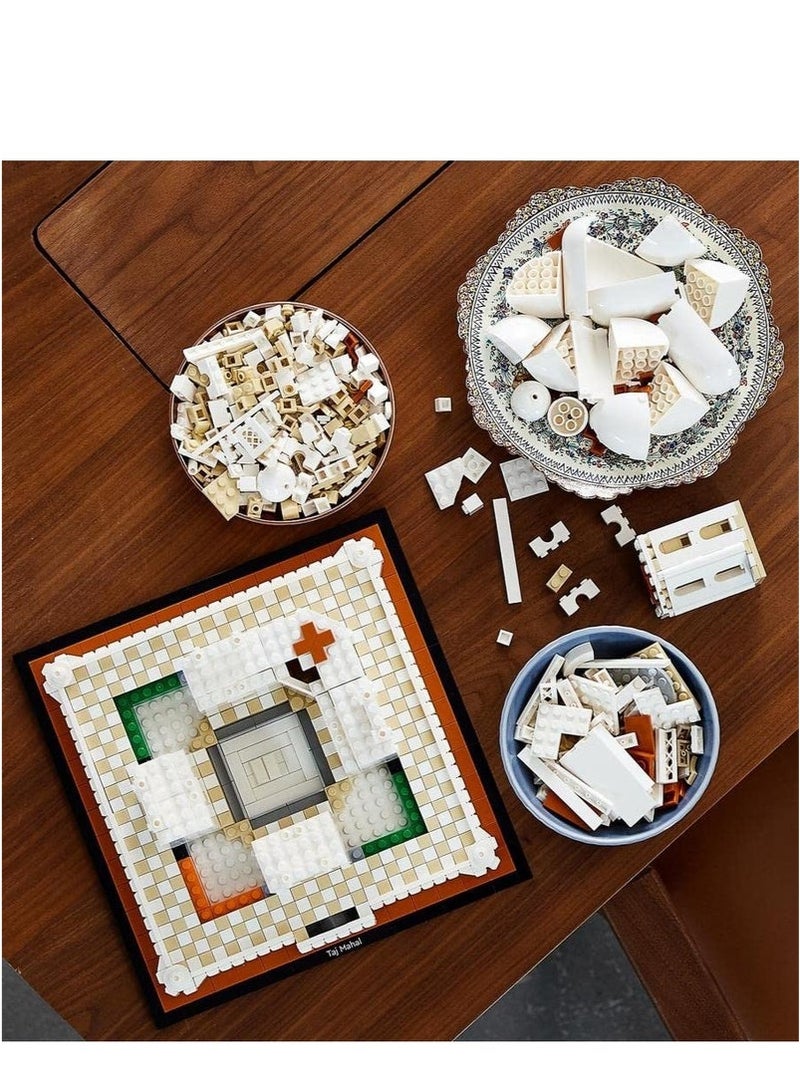 عربست مجموعة بناء تاج محل المعمارية من ميكرو ميني بلوكس، مجموعة معالم معمارية، مجموعات نماذج، أفكار هدايا للبالغين والأطفال من سن 14 عامًا فما فوق (1113 قطعة) - Image 2