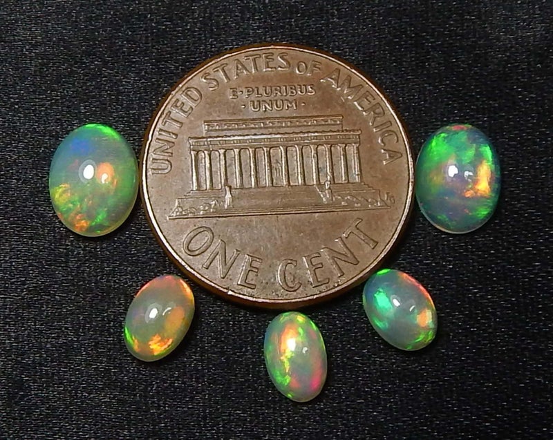 Myhealingworld Natural Ethiopian Opal 4x6mm 6x8mm oval cabochon AAA quality loose calibrated gemstones for jewelry making oval 4x6mm = 3 pcs 6x8mm = 2 pcs - Image 5