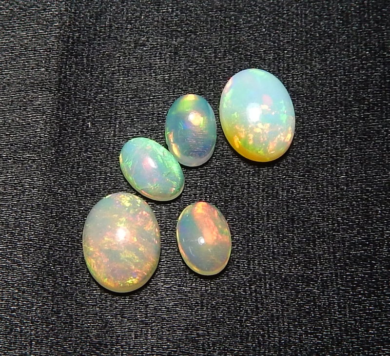 Myhealingworld Natural Ethiopian Opal 4x6mm 6x8mm oval cabochon AAA quality loose calibrated gemstones for jewelry making oval 4x6mm = 3 pcs 6x8mm = 2 pcs - Image 4