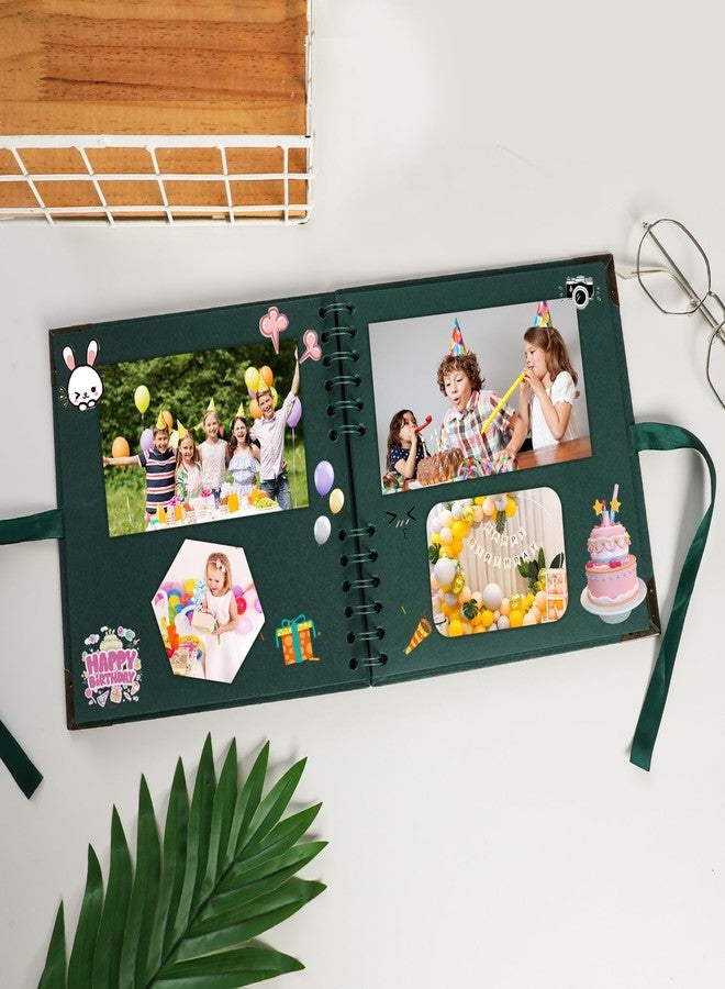 LOYAL BOOK Scrapbook (8 x 8 inch) Scrapbook Album 60 Pages Ideal for Your DIY Scrapbooking Albums Wedding and Anniversary Family Photo Album (green) - Image 4