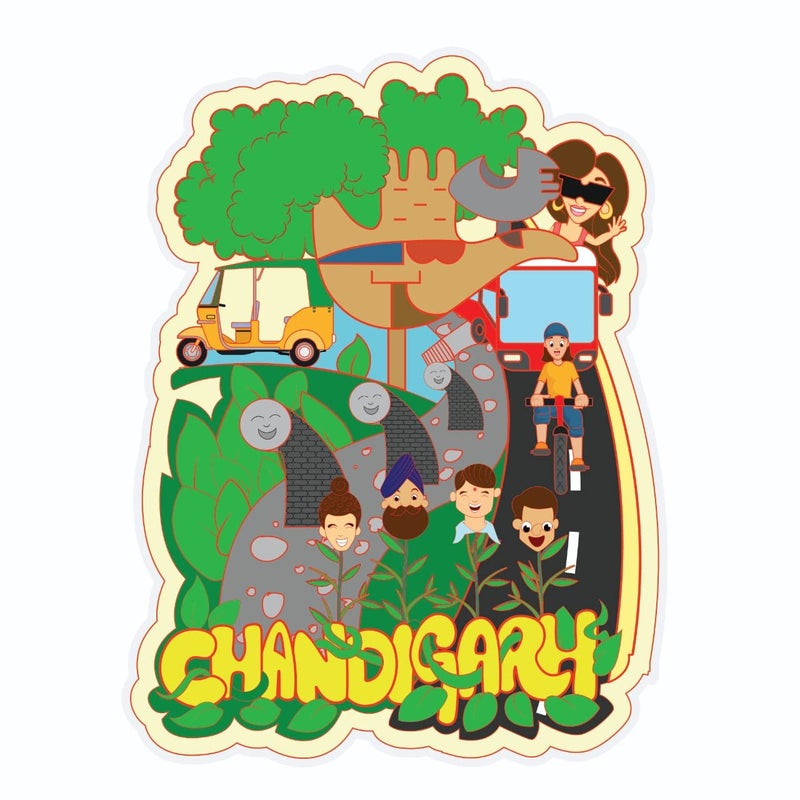 Skywalk India Souvenir Wooden MDF Chandigarh Fridge Magnet (Multicolour) - Image 4