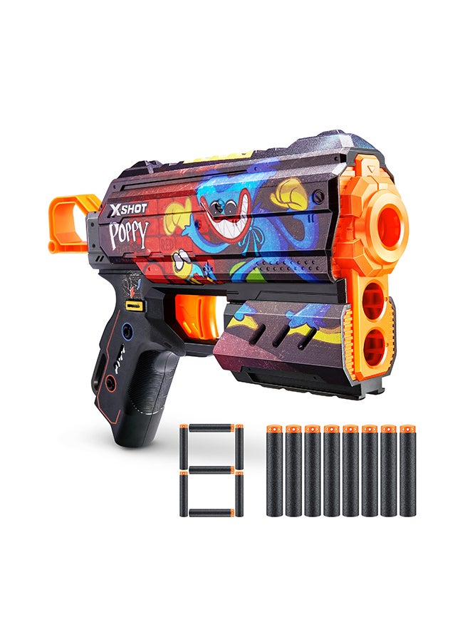 Zuru X-Shot Skins Flux 8 Darts Poppy Playtime S1-Toony - Action Aiming Game For Kids, Teen, Adults Boys & Girls, Outdoor Holiday Activities, Gifts For Kids Ages 8+  - Image 2