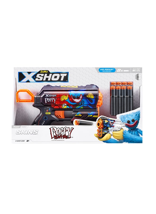 Zuru X-Shot Skins Flux 8 Darts Poppy Playtime S1-Toony - Action Aiming Game For Kids, Teen, Adults Boys & Girls, Outdoor Holiday Activities, Gifts For Kids Ages 8+  - Image 1