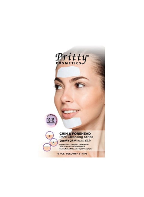 Pritty Chin & Forehead Pore Cleansing Strips – 6-Pcs for Blackhead Removal and Deep Pore Cleansing