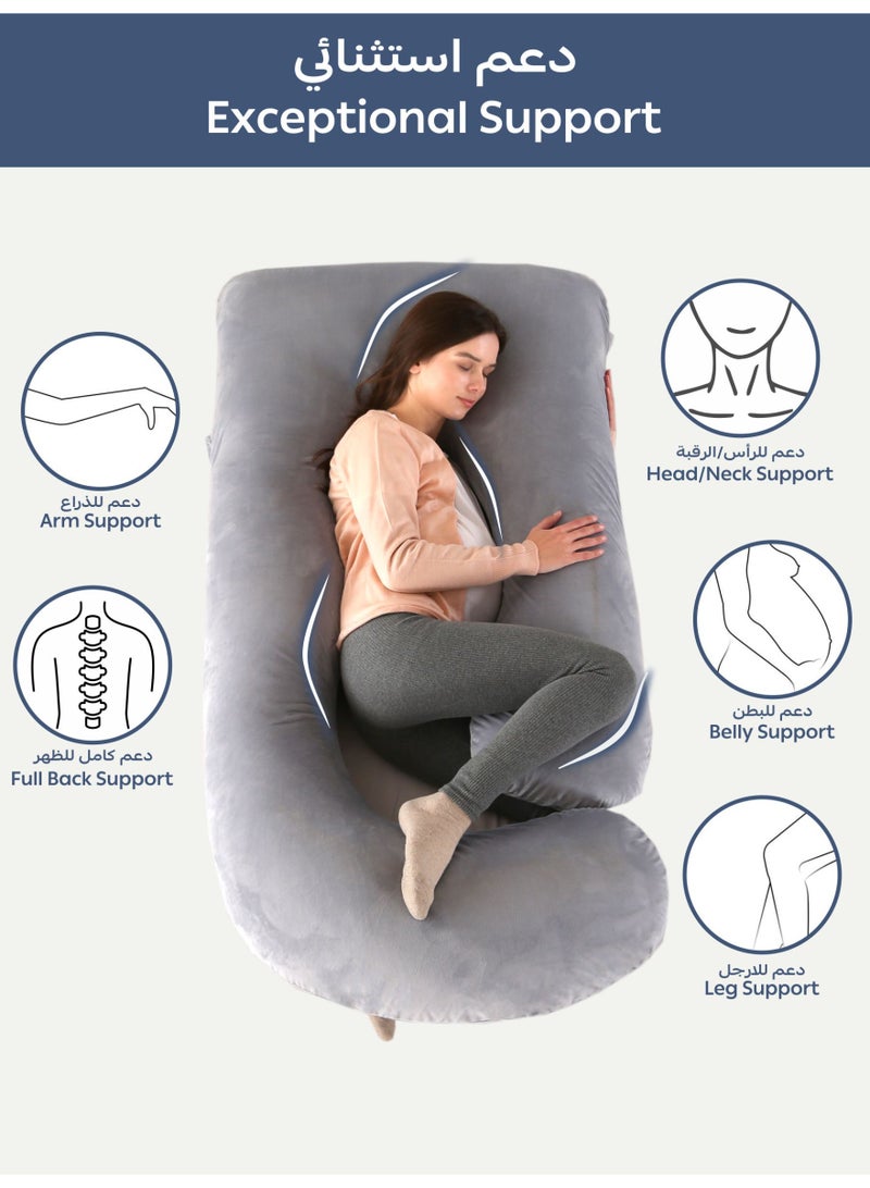 دوناتيلا وسادة الحمل دعم الظهر والوركين والساقين والبطن صوف ناعم لون فضي - Image 3