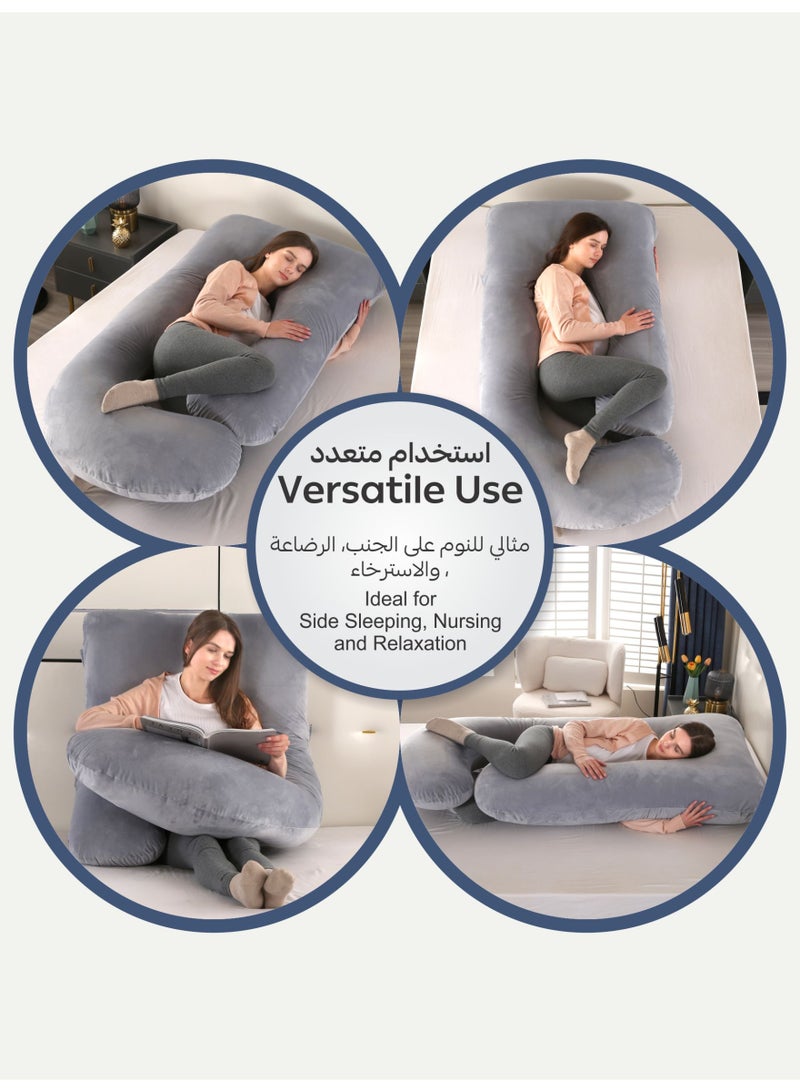 دوناتيلا وسادة الحمل دعم الظهر والوركين والساقين والبطن صوف ناعم لون فضي - Image 5