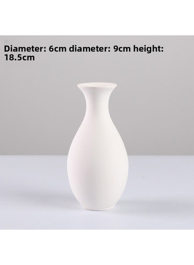 Beauenty Water Extension Painting Material Blank Kindergarten Plain Burning Embryo Parent-child Hand-painted Gypsum White Vase Ceramic Art Non-Color:28-1 White  - Image 1