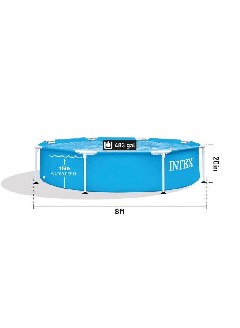 INTEX Metal Frame Round Blue Swimming Pool 244x51cm - Image 4