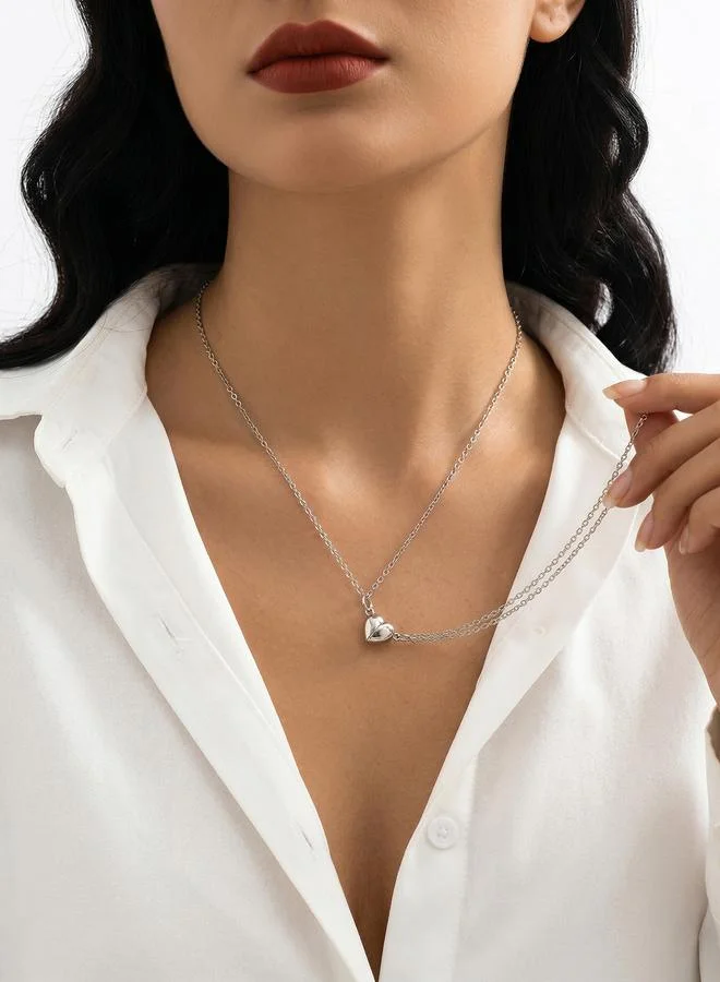تايك تو Set of 2 - Magnetic Heart Pendant Necklace