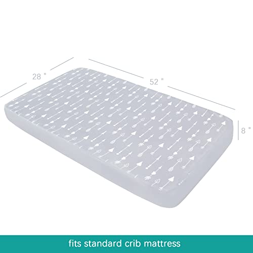Biloban Crib Sheets for Boys and Girls Fitted 4 Pack - Breathable, Soft Microfiber Baby Sheets in Grey, Navy and White - Image 5