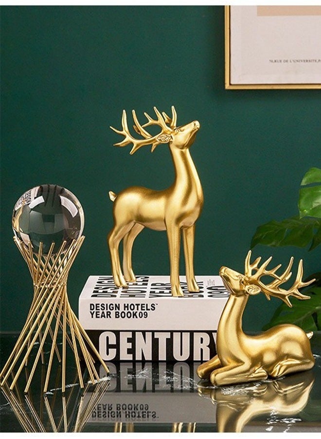 كيلا تمثال غزال تجريدي ذهبي للمدخل وديكور المنزل - Image 3