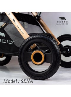 SENA Baby Stroller, luxury carriage with umbrella and leather cover from Lucid Baby Black - pzsku/ZBBC6BE2FF7F08B61C0E0Z/45/_/1734398583/bc5002e2-41f1-42c2-bacf-8d1f546e68eb