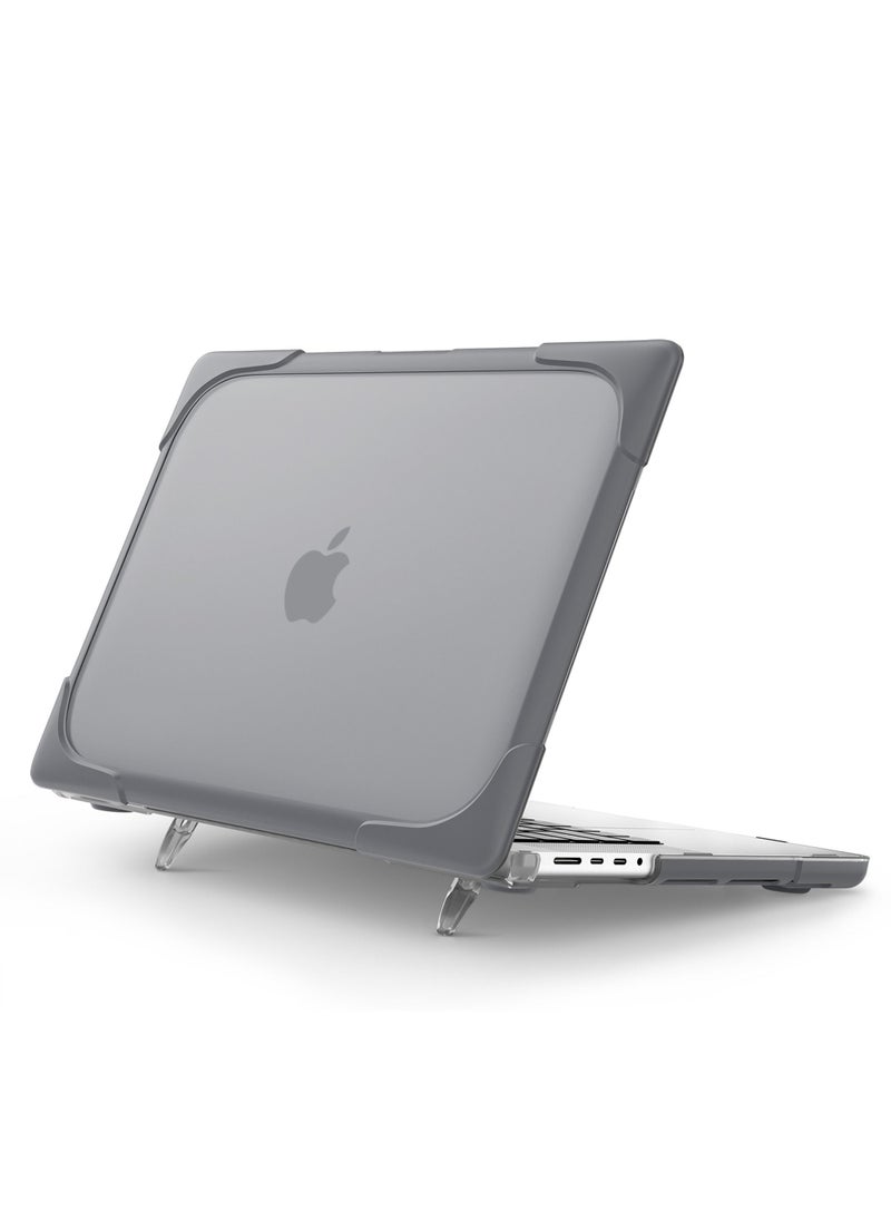 روك بو - جراب MacBook Pro 14.2 / 14 بوصة 2023/2021 إصدار A2779 / A2442 مع M2 M1 Pro / Max Chip غلاف واقٍ مزدوج الطبقة متين مع مسند قابل للطي لجهاز MacBook Pro - Image 1