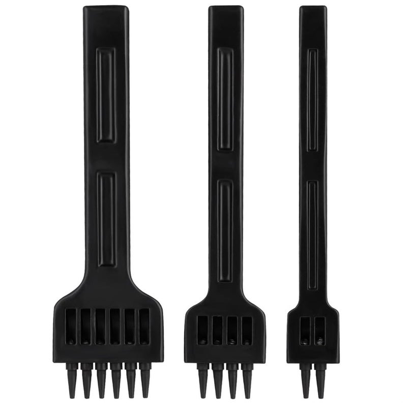 3-Piece Leather Punching Set, DIY Round Hole Punch Kit, Black Leather Hole Tool - Image 3