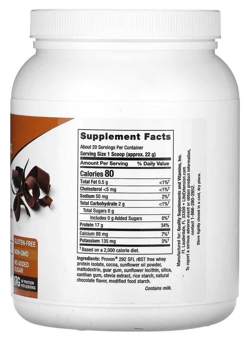 لايف إكستنشن Life Extension, Wellness Code, بروتين مصل اللبن المعزول، شوكولاتة، 0.96 رطل (437 جم) - Image 2