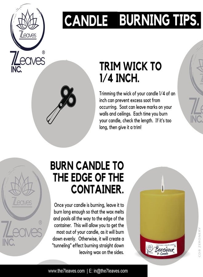 7LEAVES INC. 7LEAVES INC Beeswax Pillar Candle Set of 3 - Image 3