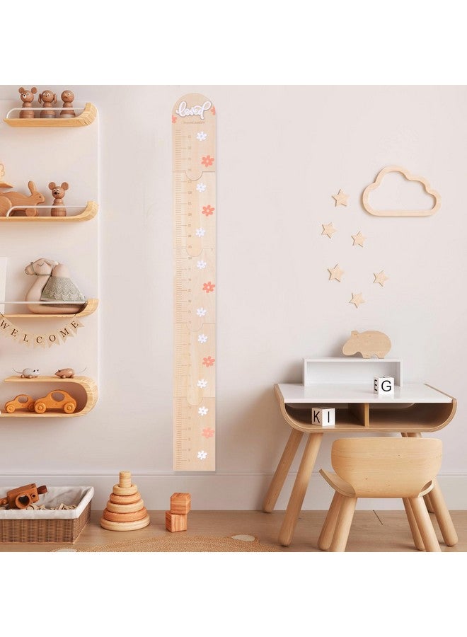 Agkvw Daisy Wooden Growth Charts for Wall - Acrylic Daisy Girls Growth Chart, Wood Baby Growth Ruler, Girls Room Decor, Nursery Wall Decor - Image 3