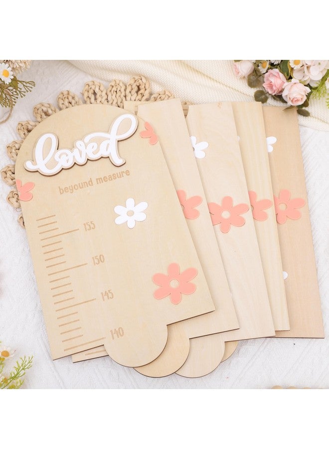 Agkvw Daisy Wooden Growth Charts for Wall - Acrylic Daisy Girls Growth Chart, Wood Baby Growth Ruler, Girls Room Decor, Nursery Wall Decor - Image 1