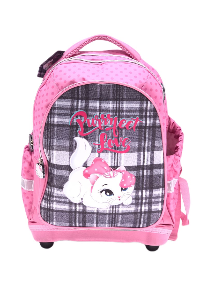i-kola - 3pcs Backpack School Book Bag Set,EVA bottom backpack,Cat Design with lunch bag and pencil case (16 inches) - Image 1