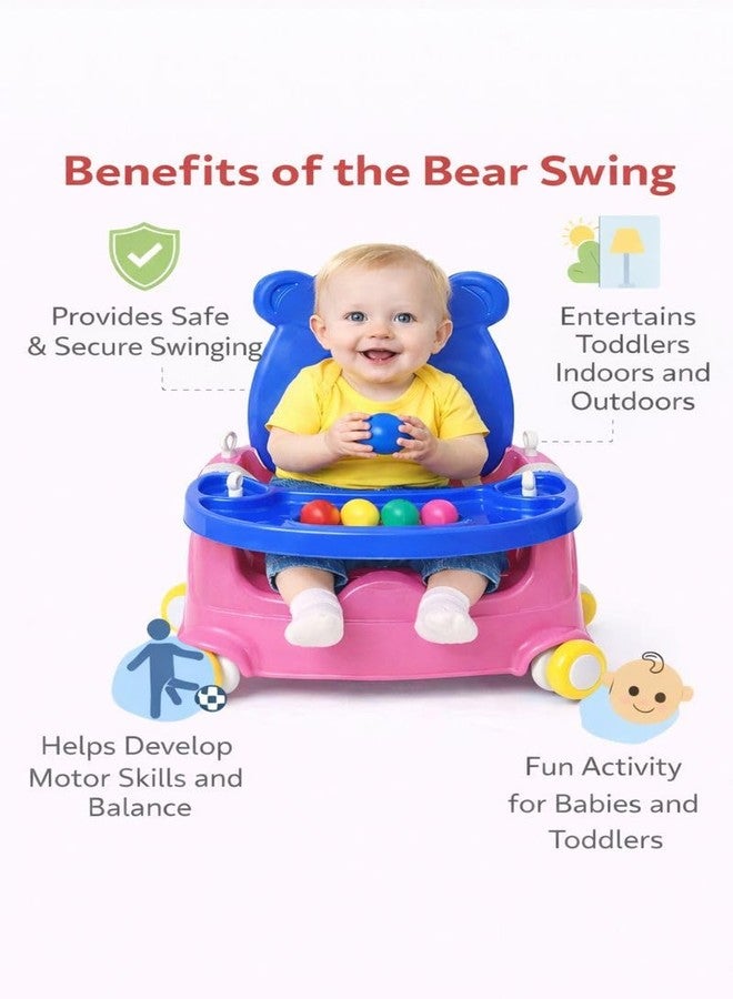 Braintastic مقعد داعم للأطفال من برينتاستيك، يُستخدم أيضًا كأرجوحة معلقة | كرسي طعام متعدد الاستخدامات للأطفال الصغار 2 في 1 مع صينية وحبل وعجلات | مقعد بلاستيكي آمن للأطفال (من 6 أشهر إلى 3 سنوات) (وردي بعجلات زرقاء) - Image 5