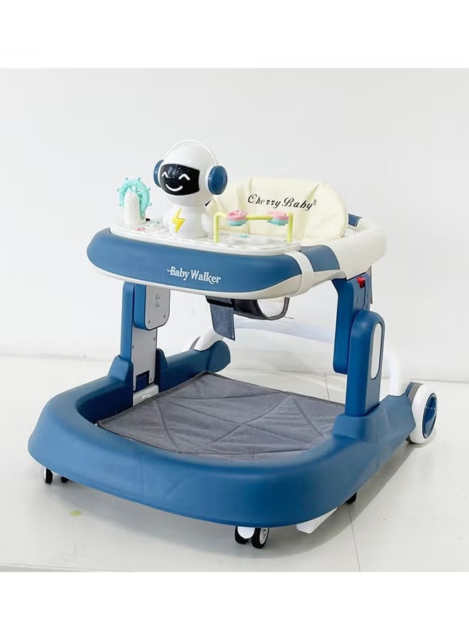 كيدوز عربة أطفال لعبة M-926-1 ، 4 في 1 متعددة الوظائف قابلة للطي وقابلة للتعديل مع قضيب دفع ومكابح - أزرق غامق