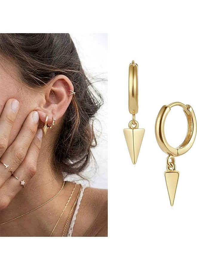 Mevecco - Women Gold Huggie Hoop Earrings Dangle Drop 14K Gold Filled Small Boho Beach Simple Delicate Handmade Hypoallergenic Jewelry Gift - Image 1
