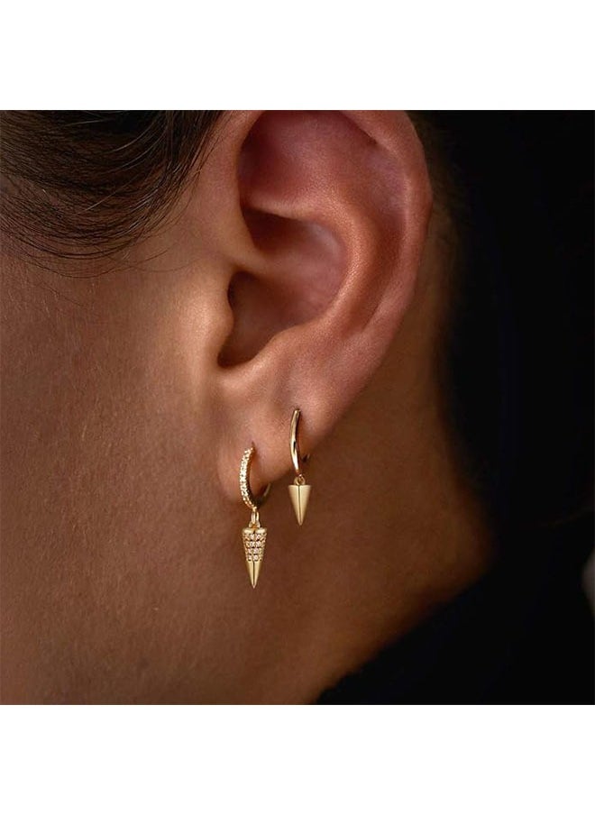Mevecco - Women Gold Huggie Hoop Earrings Dangle Drop 14K Gold Filled Small Boho Beach Simple Delicate Handmade Hypoallergenic Jewelry Gift - Image 1