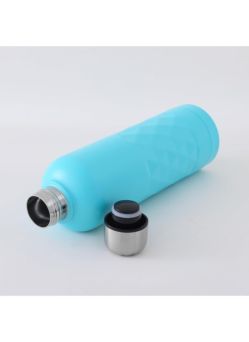 Kuber Industries Kuber Industries Vacuum Insulated Stainless Steel Water Bottle with Sipper and Handle | Leakproof, BPA Free, Rustproof | 750 ML | Light Blue  - Image 5