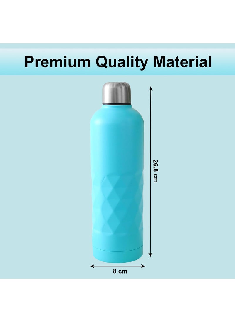 Kuber Industries Kuber Industries Vacuum Insulated Stainless Steel Water Bottle with Sipper and Handle | Leakproof, BPA Free, Rustproof | 750 ML | Light Blue  - Image 3
