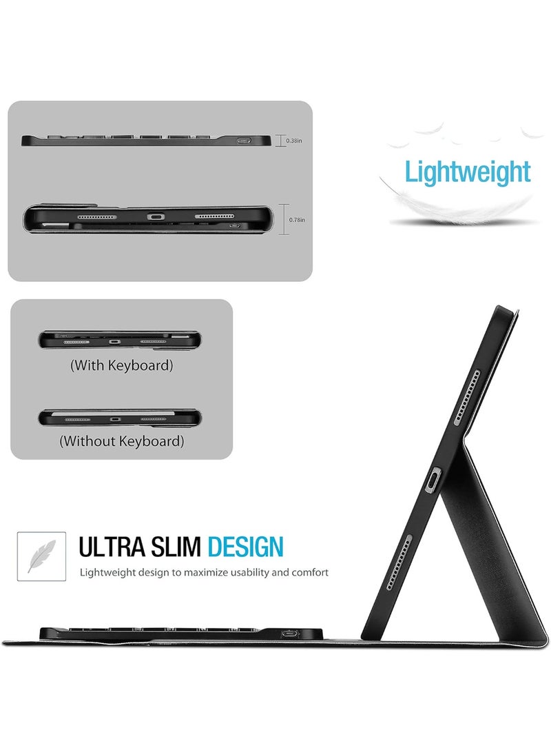 MUNTAQI iPad Air 11 Keyboard Case with Touchpad (2024 Air 6th Gen), Wireless Bluetooth Keyboard for iPad Air 4/5 10.9", Detachable Backlit Keyboard with Trackpad, Slim Protective Case with Pencil Holder - Image 2