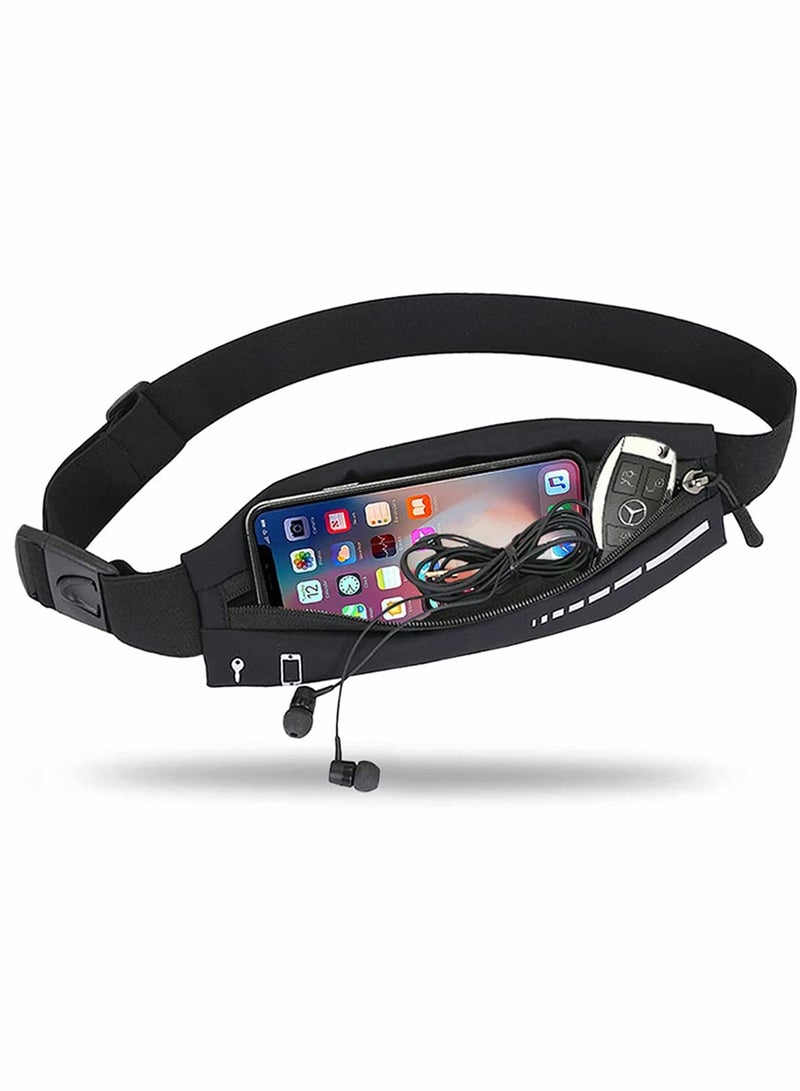 Zikra Slim Running Belt for Women  Men, Running Waist Pack Phone Holder, Jogging Workout Pack Runners Pouch Gear Accessories for iPhone 12 11 Pro Max XS XR 8 7 Plus Traveling Gift - Image 1