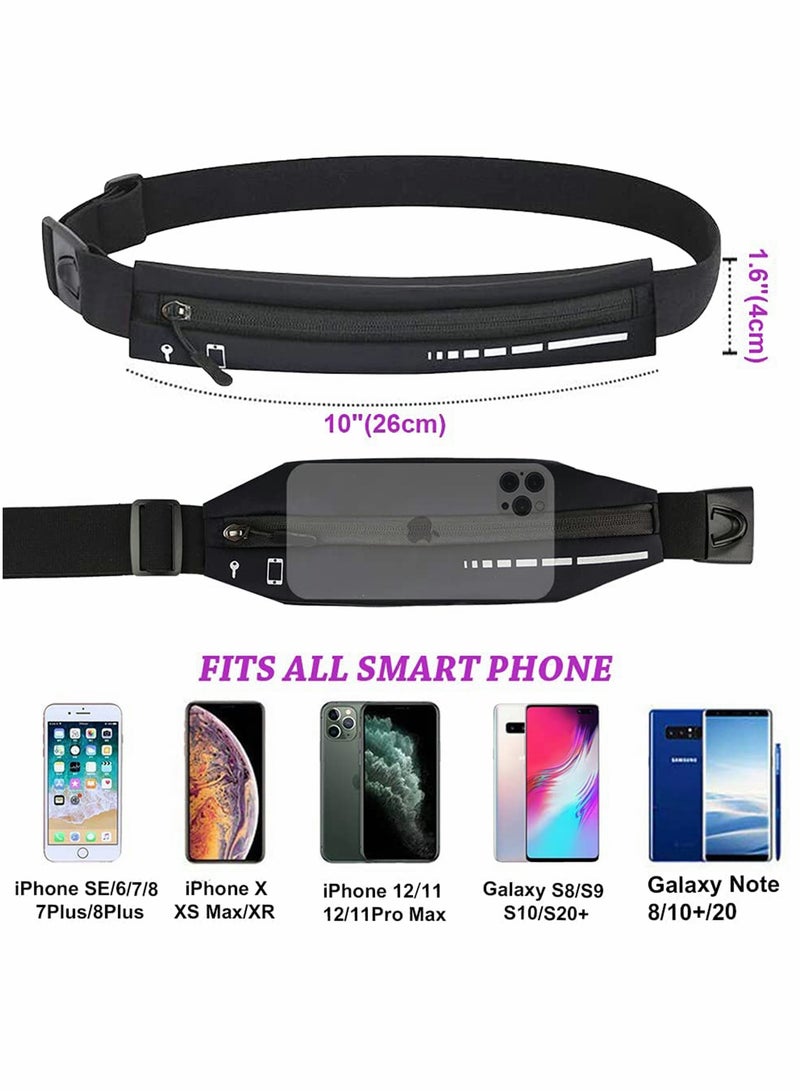 Zikra Slim Running Belt for Women  Men, Running Waist Pack Phone Holder, Jogging Workout Pack Runners Pouch Gear Accessories for iPhone 12 11 Pro Max XS XR 8 7 Plus Traveling Gift - Image 4