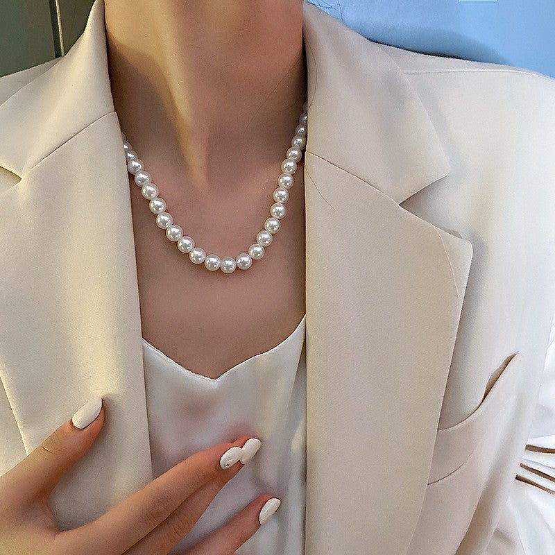 Generic Korean Layered Pearl Tassel Choker Necklace 11. Big Pearl Necklace 