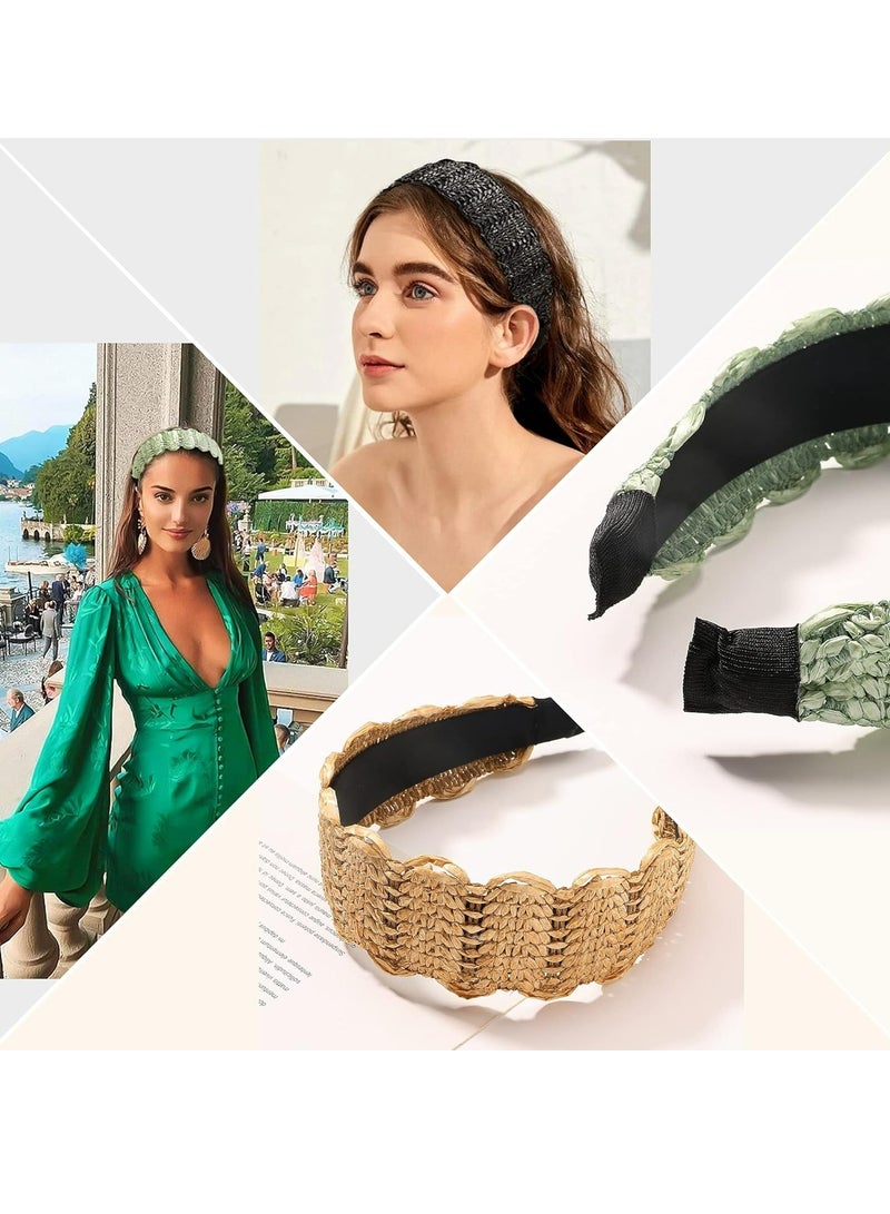 Oasisgalore Headbands Women Hair Head Bands，Cute Wide Woven Hair Bands for Women and Girls Fashion - Image 3