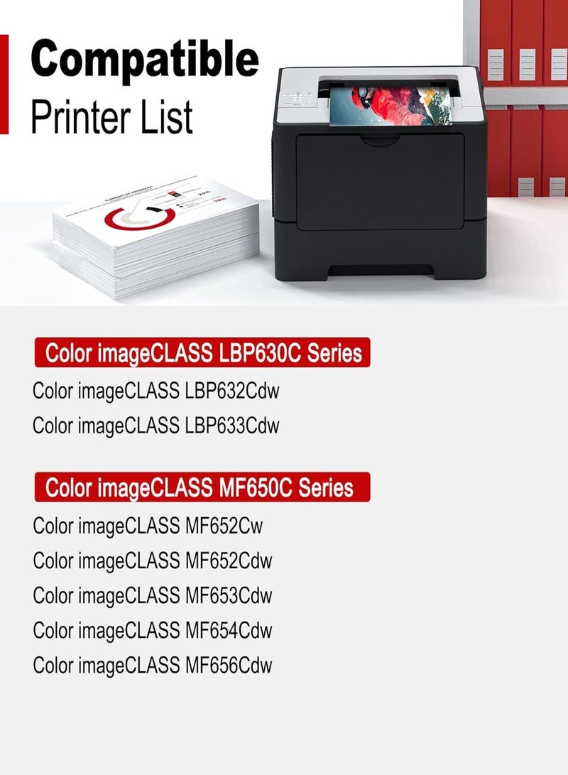 Canon 067 Toner Cartridge Set 4-Pack – Replacement for Canon ImageClass MF656Cdw, MF654Cdw, MF653Cdw, LBP632Cdw Printers – Includes Black, Cyan, Magenta, Yellow - Image 2