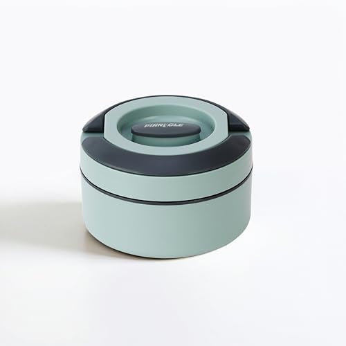 Pinnacle Primor Insulated Tiffin Box for Kids & Adults (400ml) |2 Compartment Hot Box for Lunch with Collapsible Handle |Inner Stainless Steel Lunch Box for Office, School, Travel,Gift (Glacial Green) - Image 1