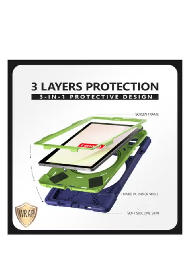 GULFLINK Back Cover Protect Case for Lenovo M9 TB-310FU 2023 Navy-Blue/Lime - Image 2