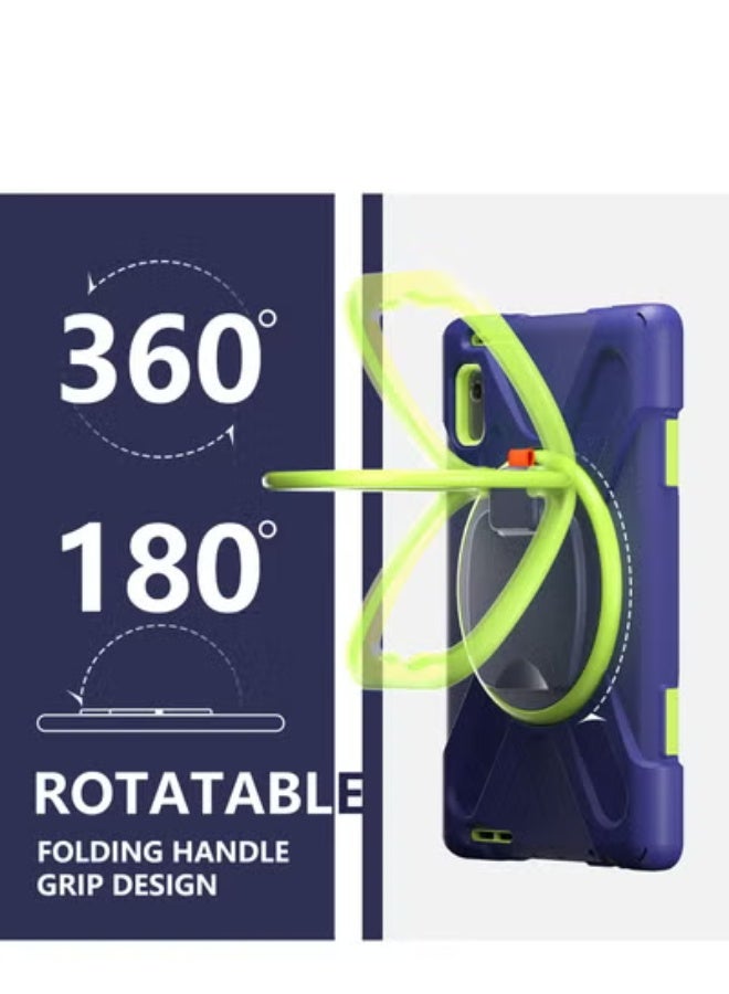 GULFLINK Back Cover Protect Case for Lenovo M9 TB-310FU 2023 Navy-Blue/Lime - Image 3