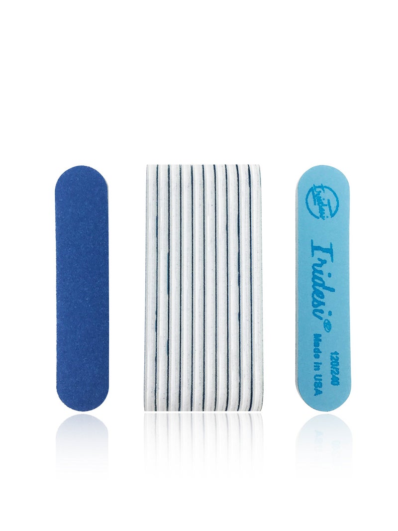 Iridesi Professional Mini Blue Finger Nail Files 120240 Washable Emery Boards 312 Inches Long Fingernail Files Per Pack 100