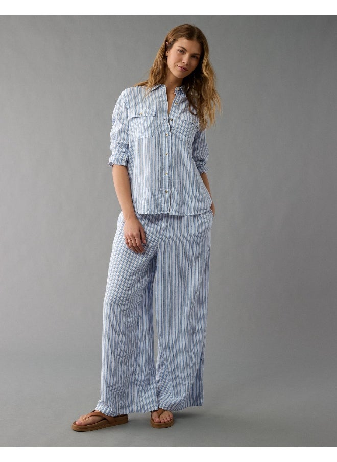American Eagle - AE Weekend Vibes Long-Sleeve Button-Up Shirt - Image 1