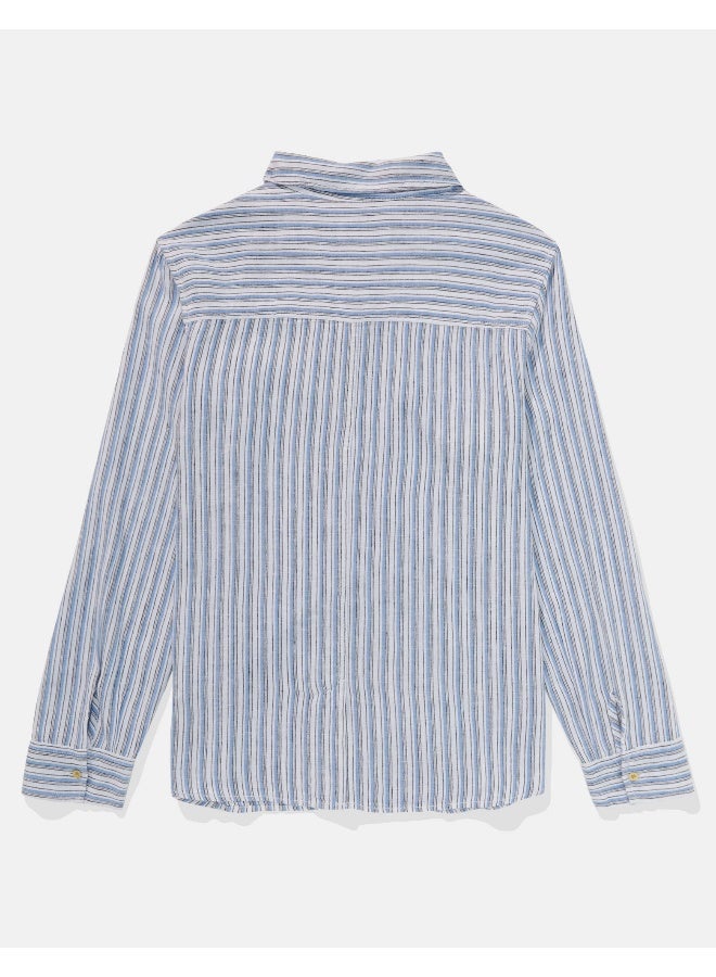 AE Weekend Vibes Long-Sleeve Button-Up Shirt
