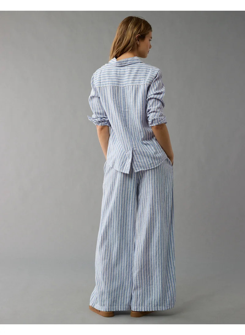 امريكان ايجل AE Weekend Vibes Long-Sleeve Button-Up Shirt