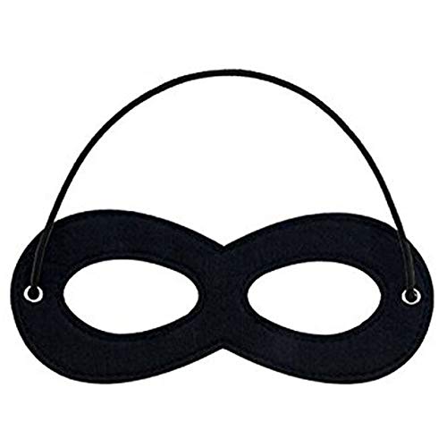 CANSHOW 1 Piece Black Superhero Felt Eye Masks, Adjustable Elastic Rope Half Masks - Great for Party Cosplay Accessory - Image 1
