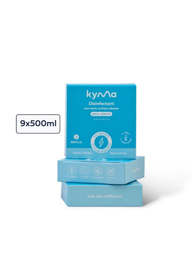 kyma Disinfectant Refill Bundle, 3 Refill Boxes of Disinfectant, 4.5L (Makes 9x 500ml bottle of Disinfectant), Non-Toxic, Eco Friendly, Fights Viruses & Bacteria, Disinfects Surfaces - Image 2