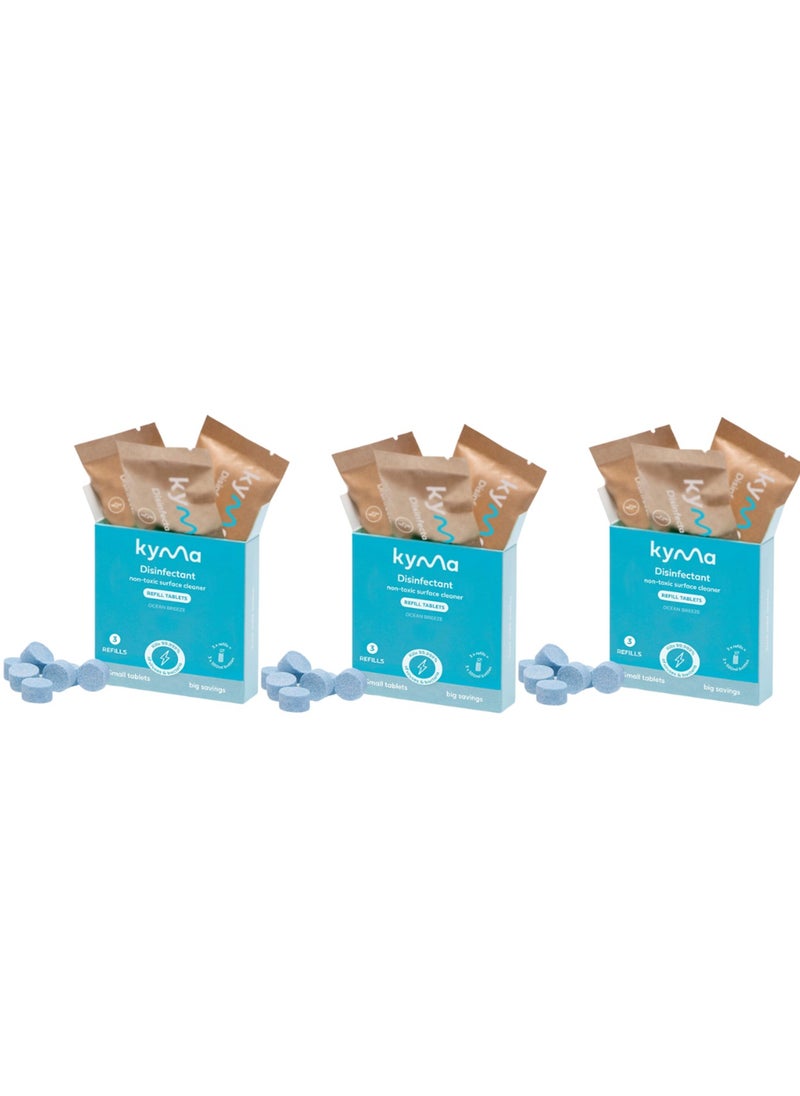 kyma - Kyma Disinfectant Refill Bundle, 3 Refill Boxes of Disinfectant, 4.5L (Makes 9x 500ml bottle of Disinfectant), Non-Toxic, Eco Friendly, Fights Viruses & Bacteria, Disinfects Surfaces - Image 1