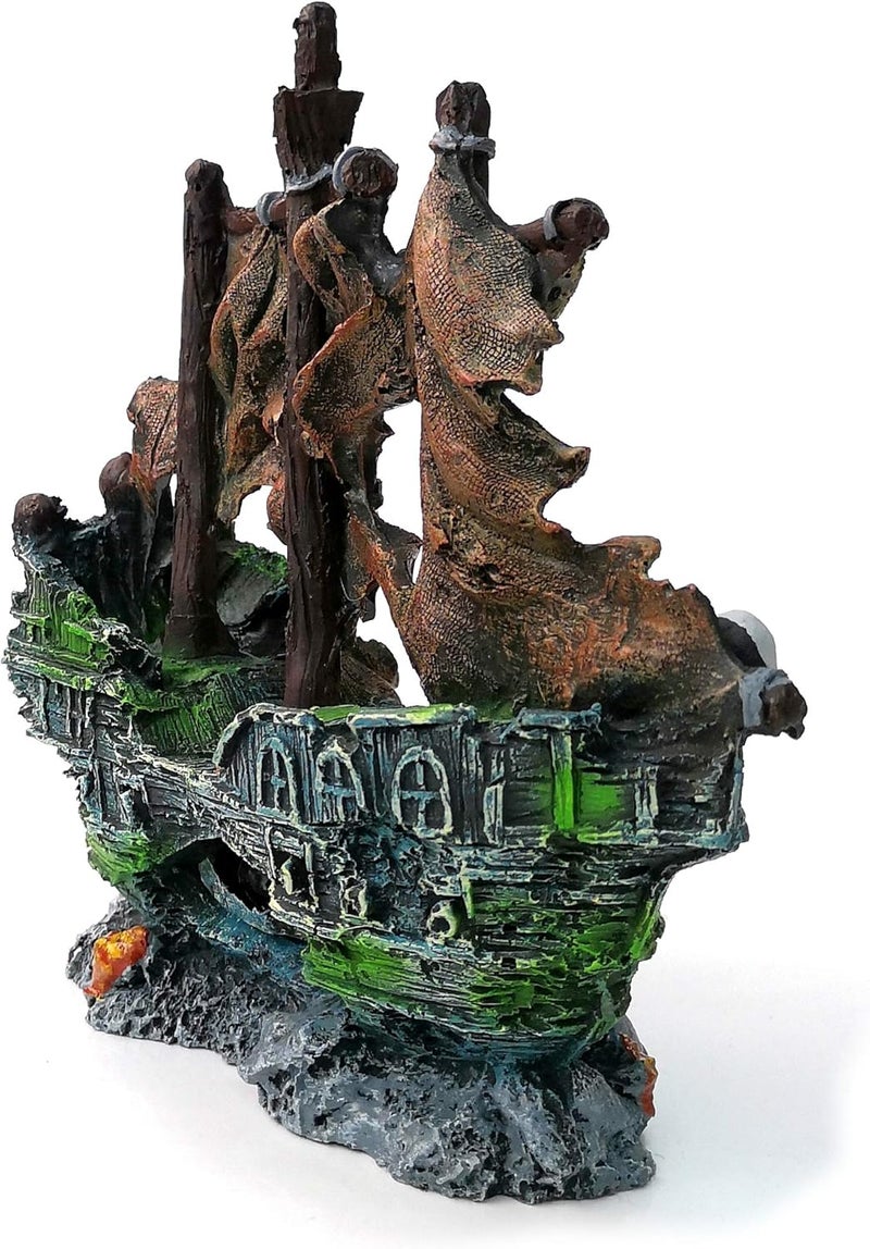 M2cbridge Antique Roman Column Ruins European Castle Aquarium Decorations Fish Tank Hideout Rocks (Pirate Shipwreck) - Image 4