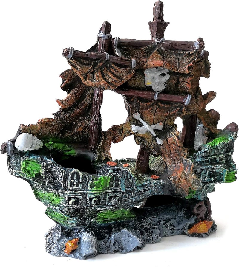 M2cbridge Antique Roman Column Ruins European Castle Aquarium Decorations Fish Tank Hideout Rocks (Pirate Shipwreck) - Image 2