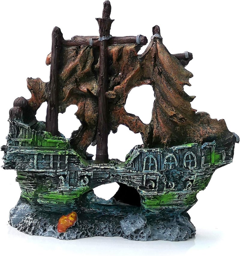 M2cbridge Antique Roman Column Ruins European Castle Aquarium Decorations Fish Tank Hideout Rocks (Pirate Shipwreck) - Image 5