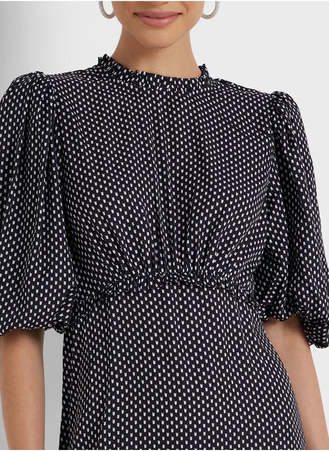 Little Mistress Puff Sleeve Tiered Dress